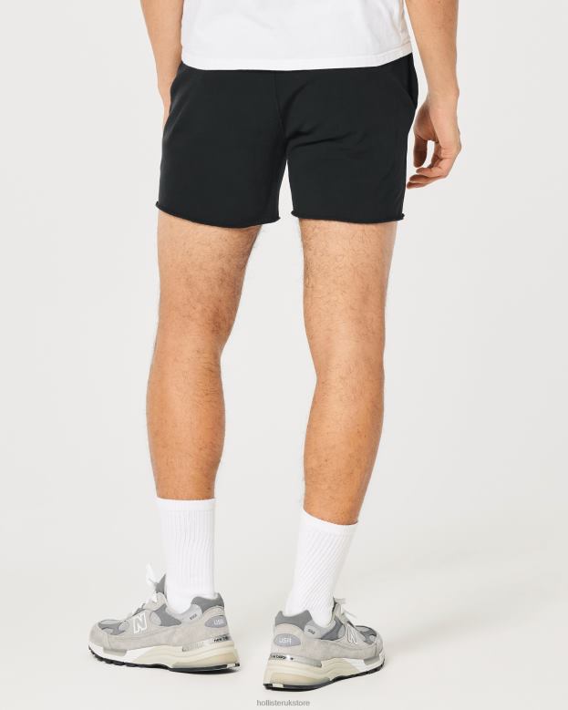 Bottoms Hollister Men Terry Fleece Logo Shorts 5\\ 488201135 Black